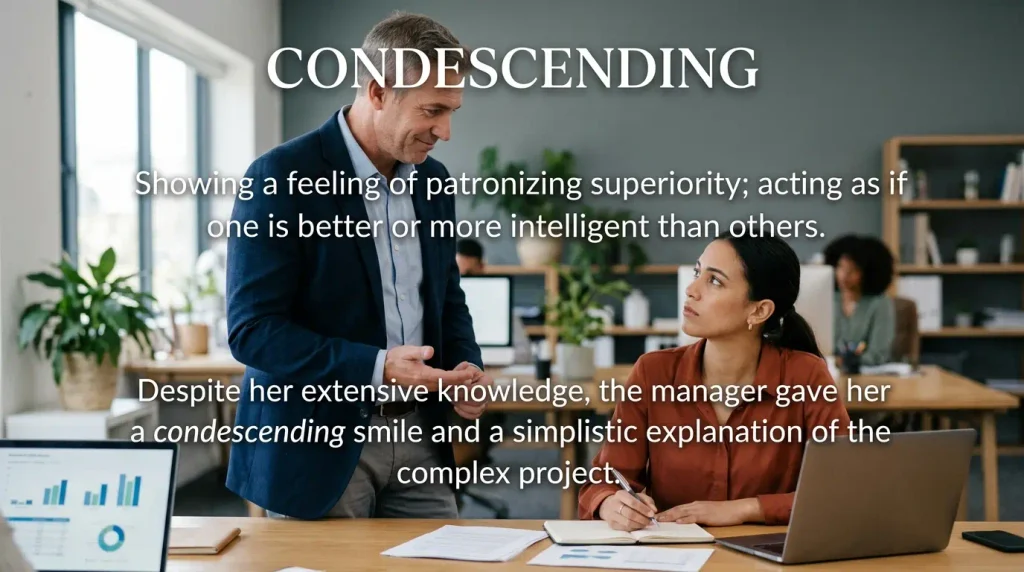 Condescending Meaning in a Sentence
