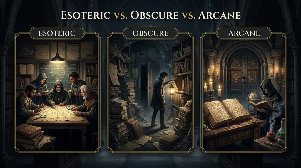 Esoteric vs. Obscure vs. Arcane