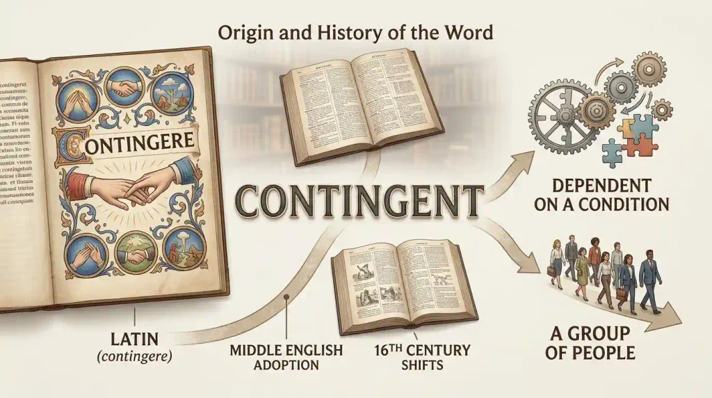 Origin and History of the Word Contingent