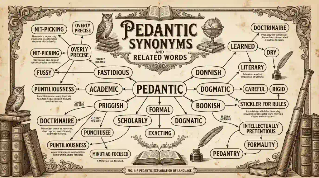 Pedantic Synonyms and Related Words