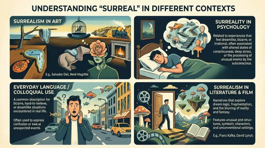 Surreal Meaning in Different Contexts