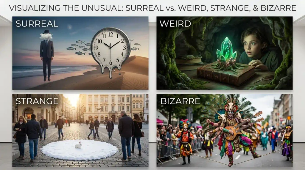 Surreal vs. Weird, Strange, and Bizarre
