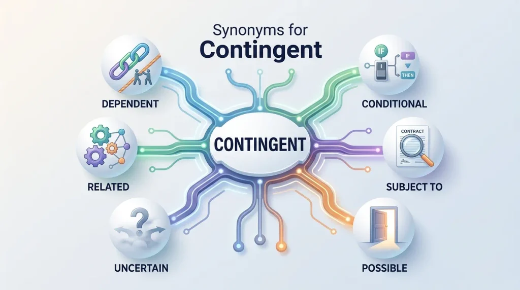 Synonyms for Contingent